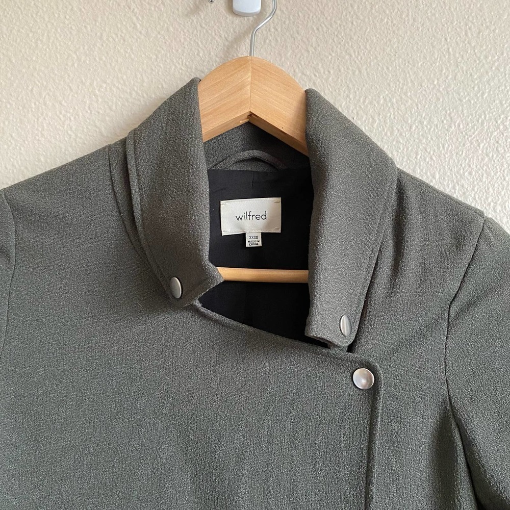 Aritzia Wilfred Mayet Blazer Jacket Moto Classy Minimalist Gray Women's XXXS - Picture 4 of 14